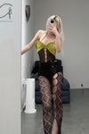 RUI hollow knitted half skirt RSS23KN13 ONYX black